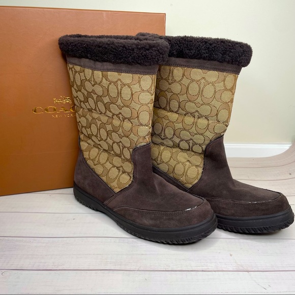 Coach Sherman Signature Suede Boots 